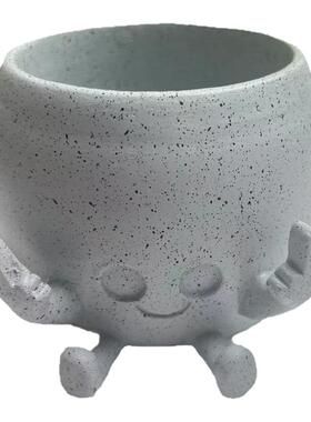 跨境新款卡通创意小人竖盆栽多肉手指树脂工艺品摆件现货花瓶出口