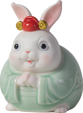 创意可爱小兔子摆件陶瓷生肖