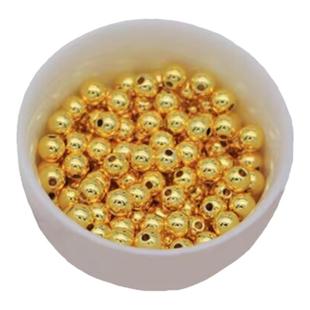 14k包金珠保色18k镀真金散珠光面隔珠diy手工链首饰品配件串珠子