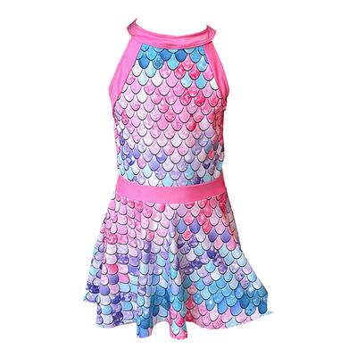 儿童女孩公主裙式分体美人鱼泳衣
