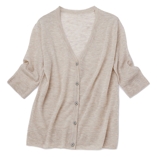 Say Ya 【幻】精纺羊毛针织开衫夏季女防晒薄款空调外套 清河月上