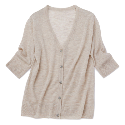 SayYa精纺针织羊毛开衫夏季薄款