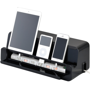 日本进口大号理线盒防触电集线盒排插座收纳盒桌面手机Ipad置物架