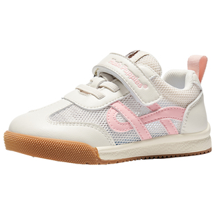 暇步士童鞋女童学步鞋小白鞋小童运动鞋网面宝宝透气软底休闲鞋子