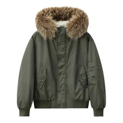 CLIMAX VISION复古可拆卸连帽毛领夹棉保暖外套派克服女夹克棉衣