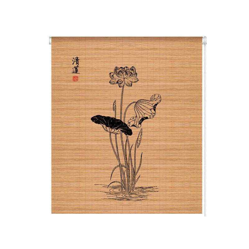 佛龛帘子遮挡帘免打孔竹帘卷帘佛门帘