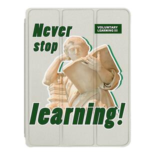 适用苹果ipadpro艺术air7励志雕像2025新款mini6第10代11寸2023版12.9三折式3带笔槽5平板4保护套壳个性创意