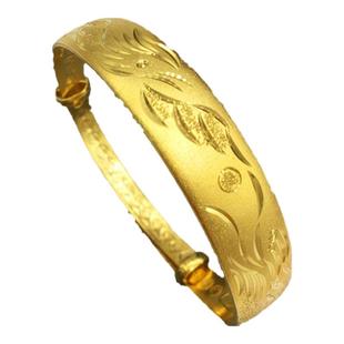 黄金色结婚龙凤手镯新娘秀禾服配饰镯子金店同款仿金龙凤镯不掉色