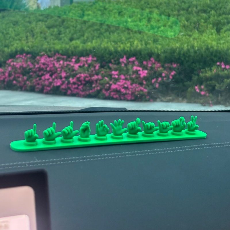 新款卡扣手势挪车号码牌创意摆件号码牌手指打印临时3d车载停车