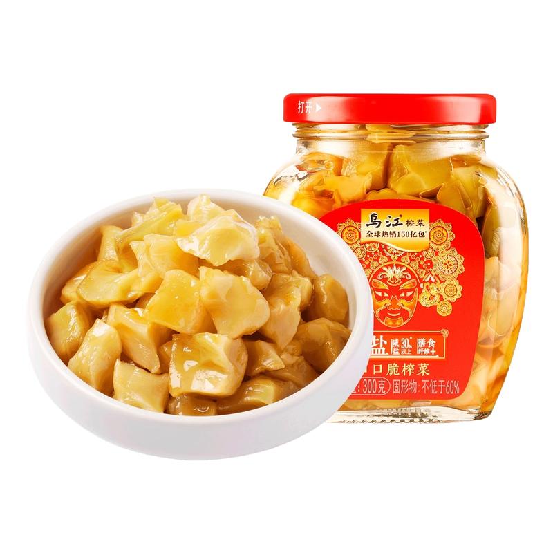 乌江榨菜口口脆榨菜300g瓶装正宗涪陵榨菜清淡脆嫩开味下饭菜咸菜