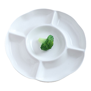 卤水拼盘酒店饭店专用盘子干果点心小吃分格盘多格五格盘陶瓷餐盘