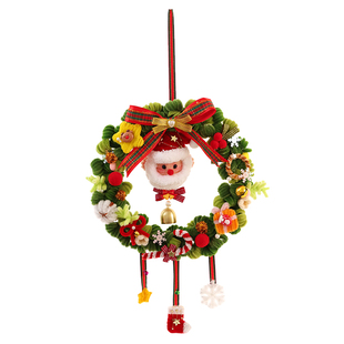 圣诞节装饰扭扭棒挂饰门环手工编织diy材料节日礼物场景布置挂环