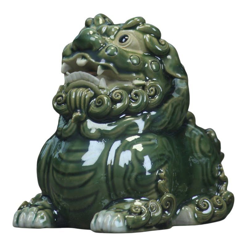石湾陶瓷貔貅摆件一对公母皮休