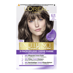 德国原装欧莱雅excellence精油染发剂 浅亚麻奶茶灰冷棕色卓韵霜