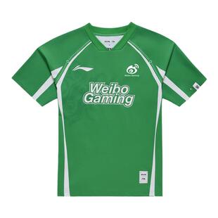 李宁正品新款WBG战队炫彩队服男女款透气V领运动短袖T恤ATSU695