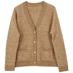 Lavinia 羊毛马海毛混纺针织衫女秋冬季软糯慵懒风多巴胺毛衣