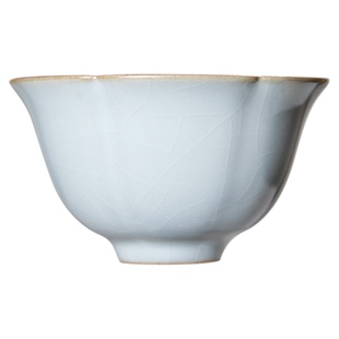 【买一得二】雅瓷 汝窑葵花杯 茶杯主人杯陶瓷高端个人专用礼盒装