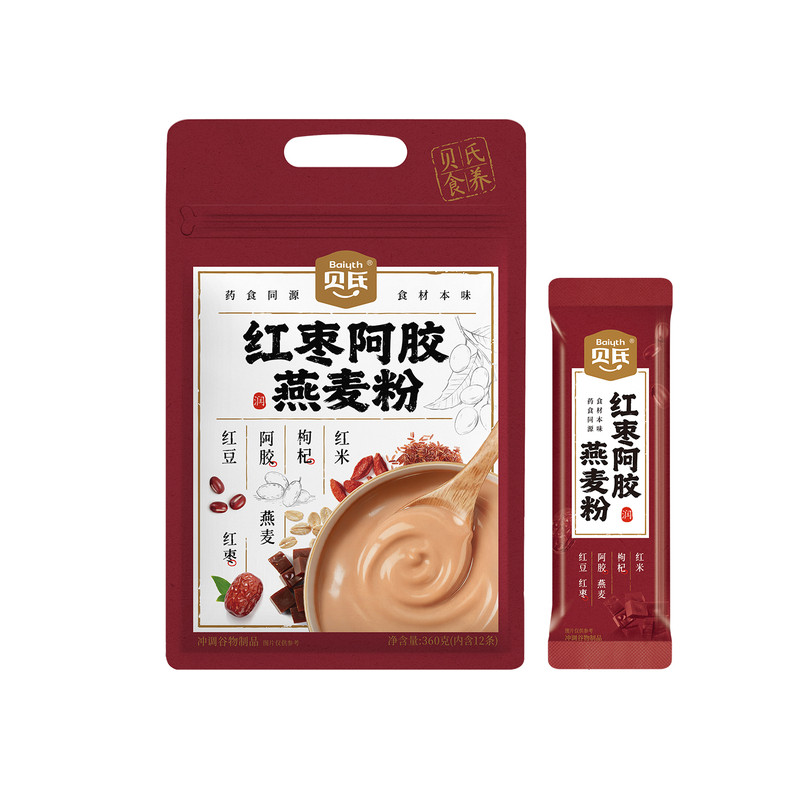 贝氏红枣阿胶燕麦粉营养免煮代餐