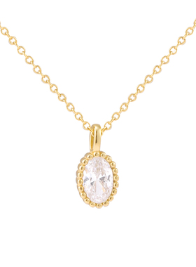 【买3免1】椭圆锆石S925纯银项链女 轻奢高级感生日礼物配饰颈链