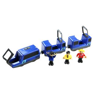 带小人偶的电动火车 兼容木制火车轨道木质男孩轨道车小火车玩具3