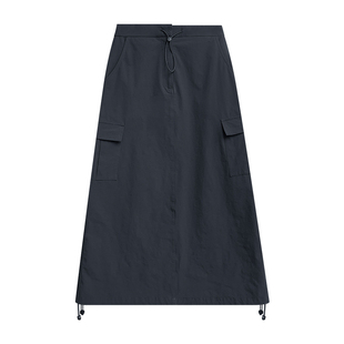 开叉工装半身裙女2025新款设计感小众山系工装裙中长款a字包臀裙