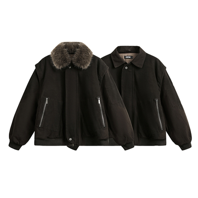 2024冬季新款宽松毛领羽绒服