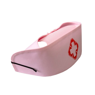 儿童粉色白色可调节护士帽小医生帽子亲子角色幼儿园扮演燕尾帽