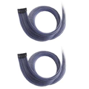 挂耳染发粉紫红色渐变假发片假发条挑染假发片女彩色一片式接发片