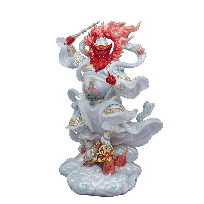 汉白玉王灵官护法神像供奉摆件