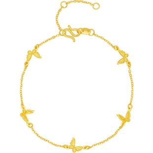 周六福5G计价足金手链蝴蝶浪漫舞蝶黄金手链新年礼物