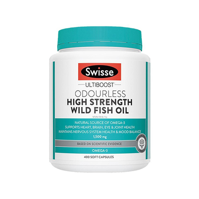 澳洲Swisse深海鱼油软胶囊无腥味1000mg/1500mg 400粒中老年成人