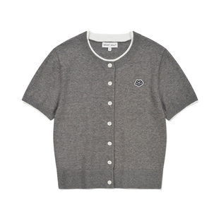 wackywilly上衣针织衫圆领短袖开衫春装女款2026年新款显瘦高级感