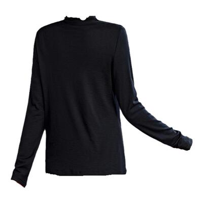 黑色羊毛打底衫女2025秋冬新款长袖超细针织衫立领显瘦保暖毛衣