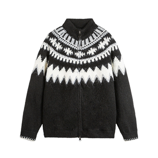 TIRED美式情侣款费尔岛开衫毛衣秋冬季马海毛圣诞针织衫外套上衣