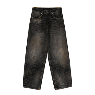 DOKIE【黑牛王】25日本冈山制宽松直筒14盎司贝原牛仔裤男KAIHARA