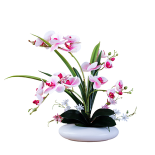 高品质PU手感蝴蝶兰仿真花客厅茶几电视柜假花轻奢装饰摆设摆件