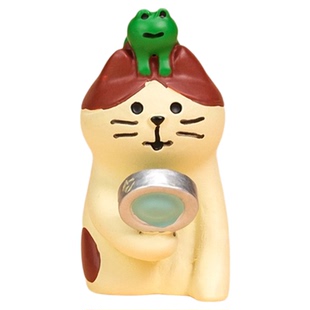 ＜拿放大镜猫＞解压怀旧迷你幸福感氛围好物电脑工位小摆件装饰品