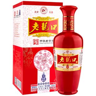 老龙口52度单瓶装500ml浓香型白酒礼盒红色喜酒口粮食水佳酿红柔