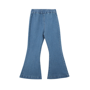 史豌豆童装女童2026新款夏季牛仔裤中大童洋气休闲弹力百搭喇叭裤