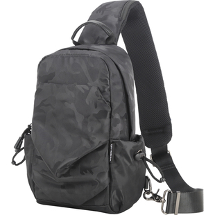 威尔伦潮牌胸包男士运动休闲斜挎包男包多功能时尚胸前单肩小背包