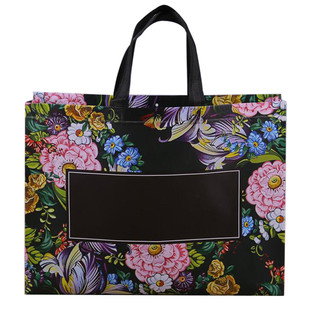 服装店无纺布手提袋覆膜礼品购物袋黑色元素手拧袋定制现货