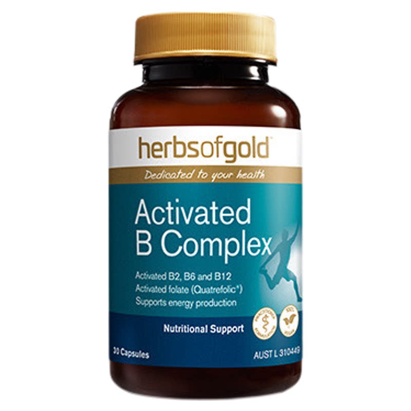 herbsofgold和丽康活性维生素B族复合维生素b12vb叶酸b6甲钴胺b2
