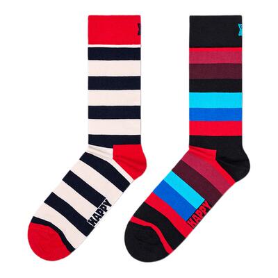 Happy Socks潮牌多巴胺彩色小众经典斑马条纹百搭袜子舒适中筒袜