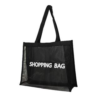 大容量网纱包手提袋外出沙滩袋子游泳时尚购物收纳便携女2024新款