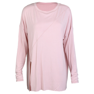 瑜伽服上衣女春秋轻薄中长款宽松显瘦遮臀运动跑步健身T恤速干衣