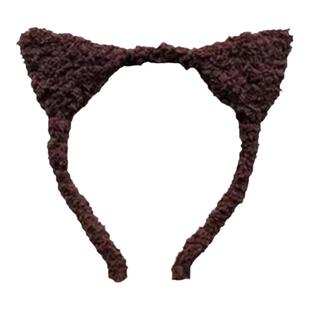 可爱喵喵发箍女毛绒猫耳朵显脸小发捆减龄头箍秋冬小猫发卡头饰窟