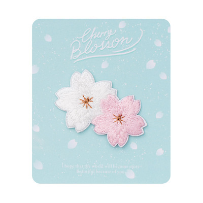 diy樱花刺绣熨烫贴修补贴