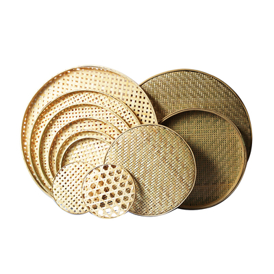 竹编米筛小孔筛子家用粗孔圆簸箕