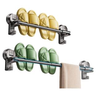 吸盘拖鞋架卫生间鞋子沥水收纳架厕所壁挂式免打孔门后挂拖鞋神器