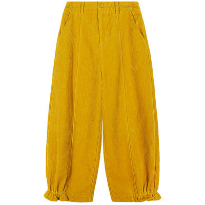 落落狷介灯芯绒加绒阔腿裤女